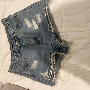 Distressed Denim Shorts
